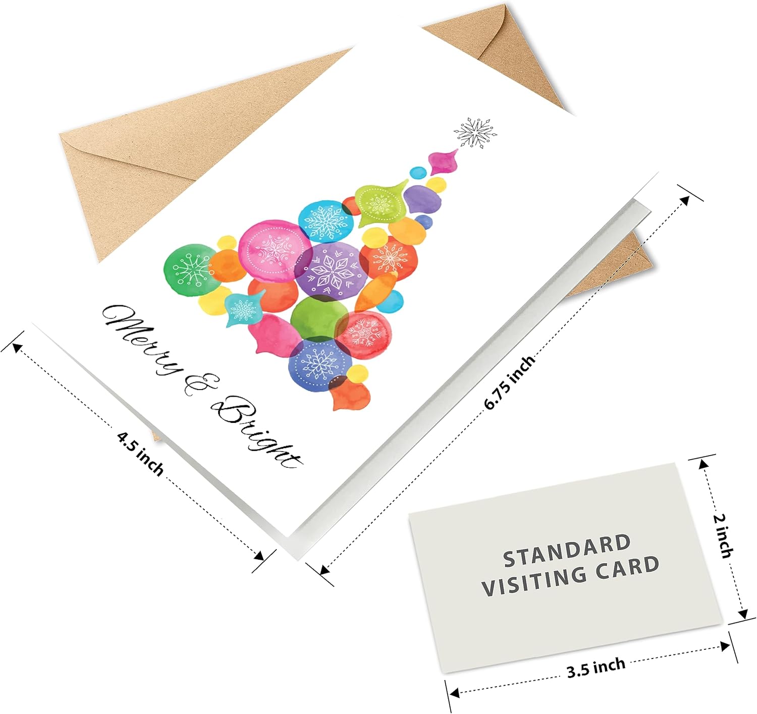 easykart labels Surtido de 20 tarjetas de Navidad con sobres y calcomanías de sellado, 4 temas coloridos de vacaciones y Navidad, 6.75 x 4.5