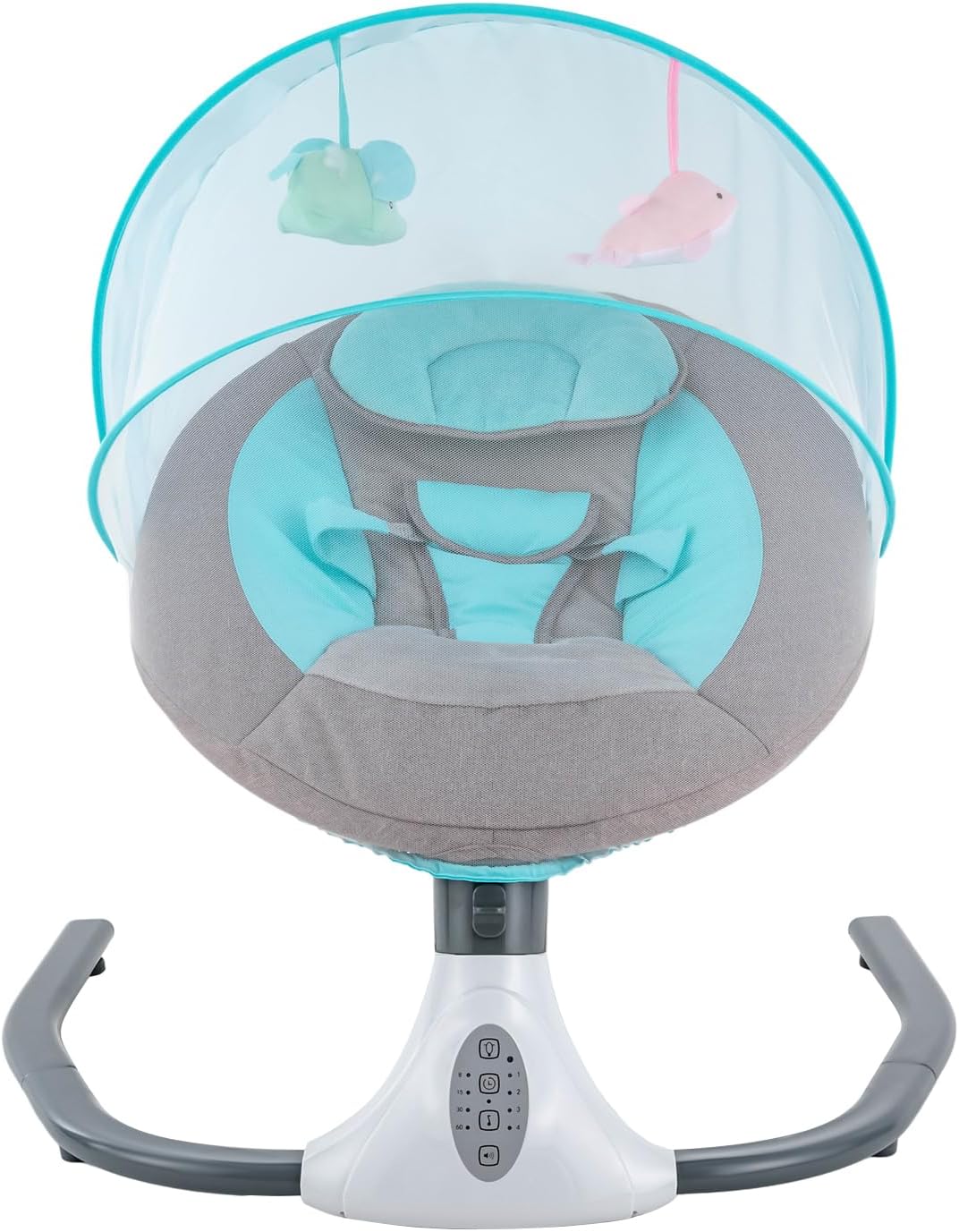 Columpio eléctrico para bebés con altavoz de música a control remoto, columpio para recién nacido con 4 velocidades de oscilación, balancín para