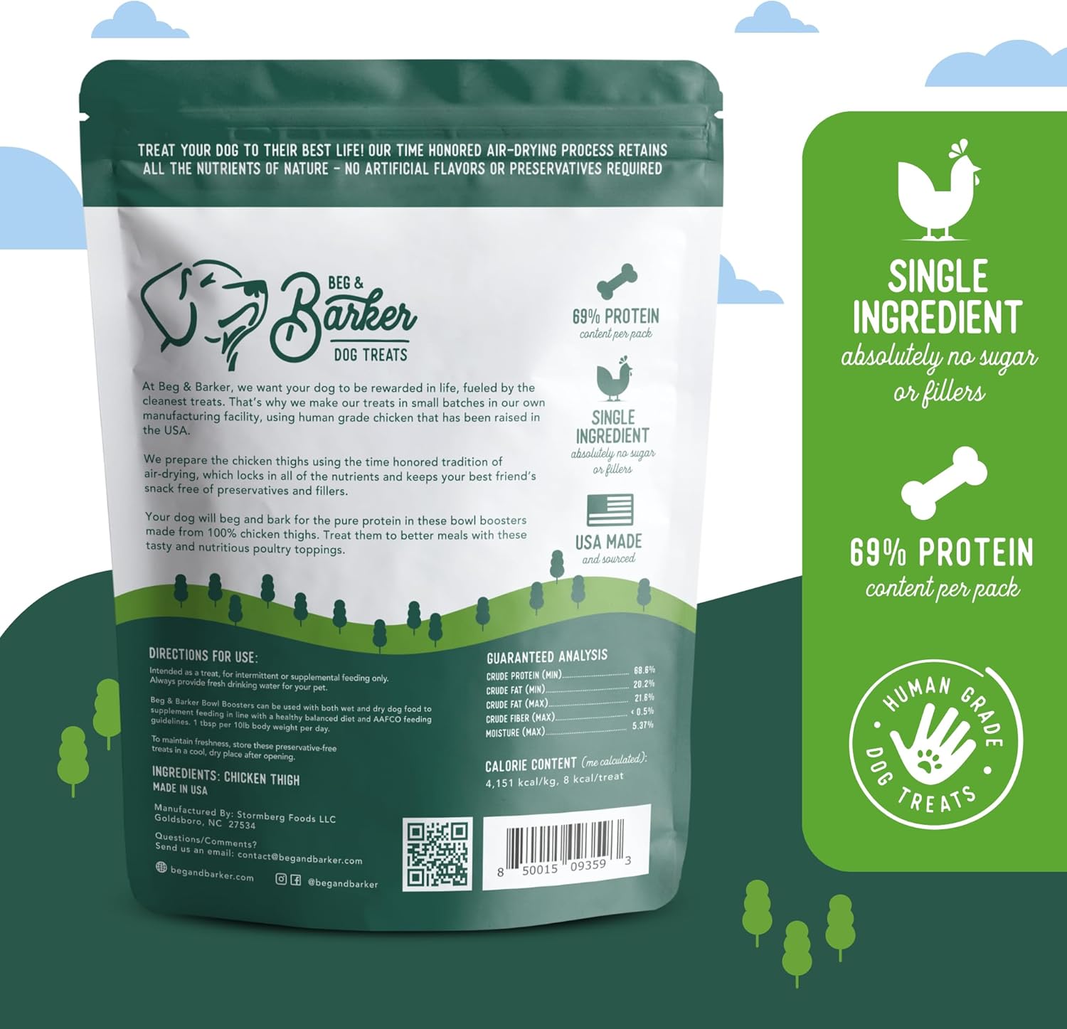 Beg & Barker Toppers de comida de pollo para perros quisquillosos (8 onzas, paquete de 1) – Tazón potenciador con pollo entero – Mezcladores de