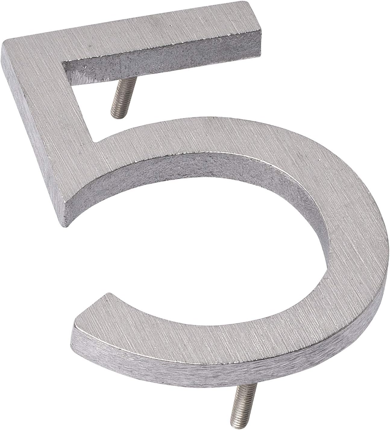 Montague Metal Products MHN-06-F-BA1-5 Números de casa de dirección flotantes modernos y sólidos, 6 pulgadas, aluminio cepillado pulido