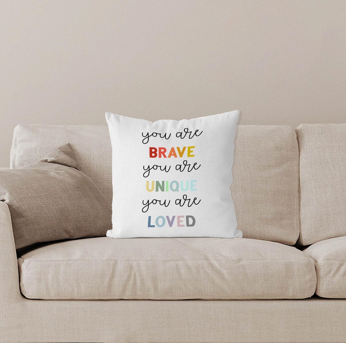 IWXYI Fundas de almohada para aula de 18 x 18 pulgadas, fundas de almohada positivas para el aula con texto en inglés “You eres”, almohadas de aula
