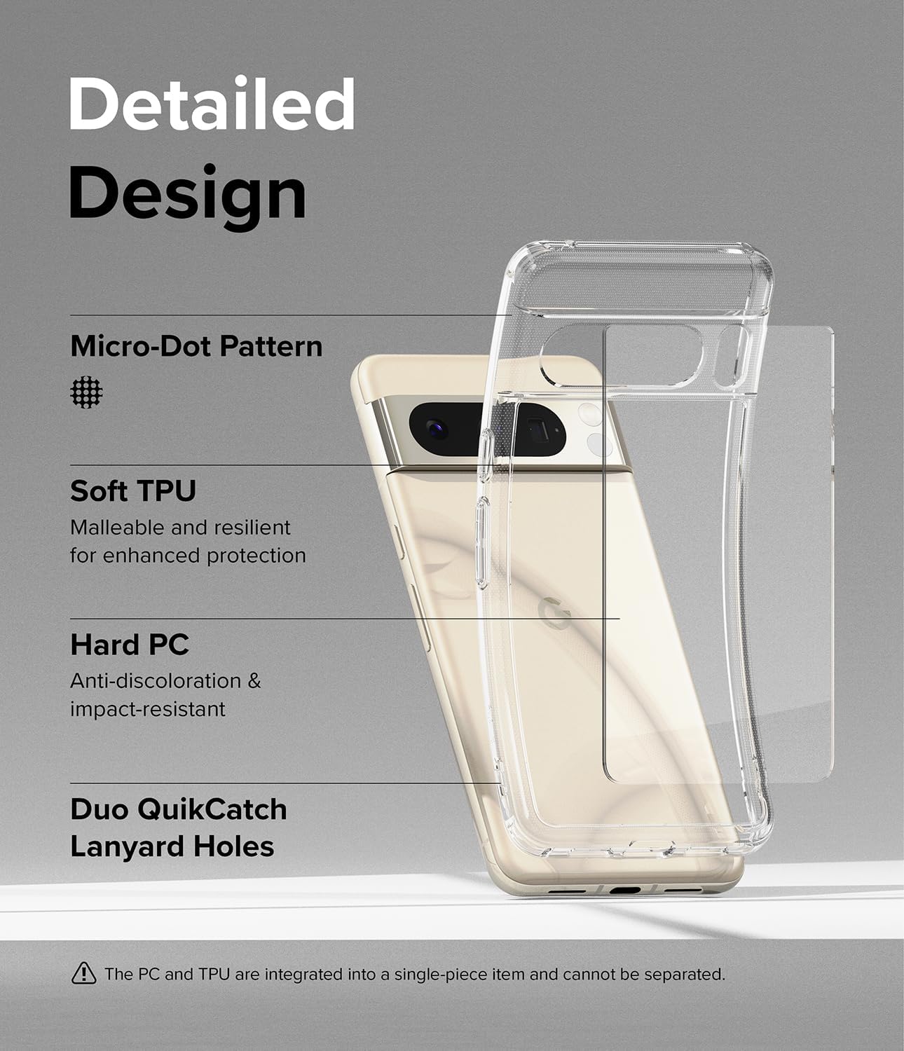 Ringke Fusion recortes precisos para lentes de cámara Compatible con Google Pixel 8 Pro, funda transparente a prueba de golpes para mujeres,