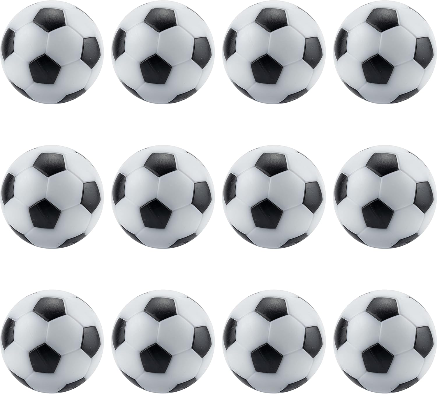 IFAMIO Juego de 12 pelotas de futbolín de fútbol, mini pelotas de fútbol en blanco y negro, mini pelotas de fútbol de mesa