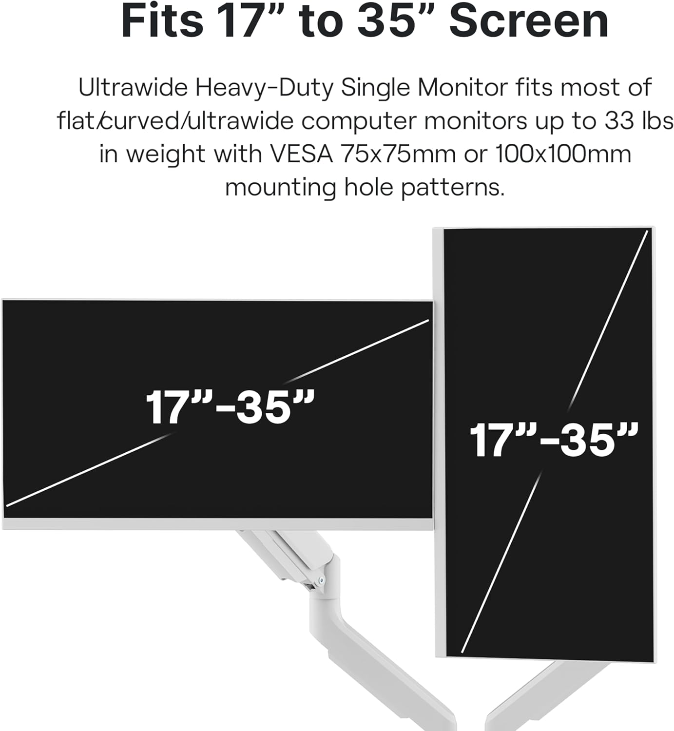 Pixio PS2D – Soporte de escritorio con brazo para monitor doble, color blanco, ultraancho, de alta calidad, se adapta a dos monitores de hasta 35