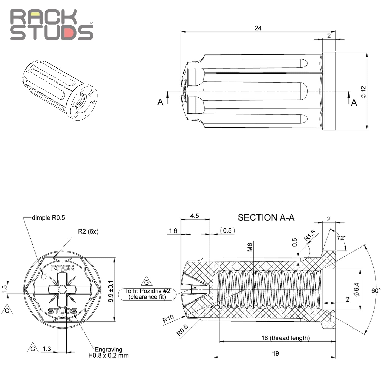 Paquete de 100 tuercas M6, se adapta a todas las series II, incluido el nuevo Duo  Tuercas M6 de nailon reforzado con vidrio para mayor durabilidad