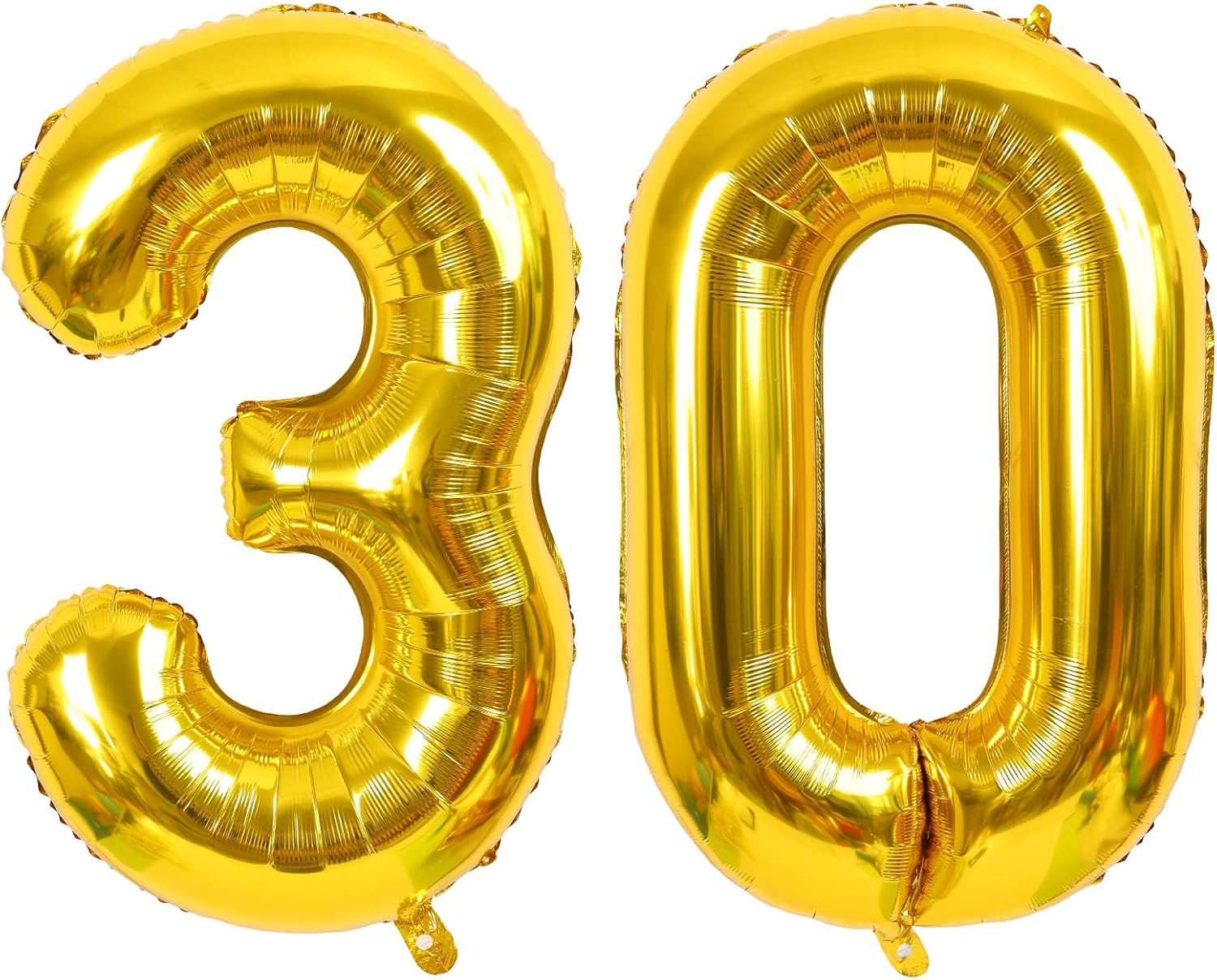 RUBFAC Globos dorados de 42 pulgadas con el número 30, globos gigantes gigantes de Mylar para decoración de eventos de fiesta de cumpleaños de 30