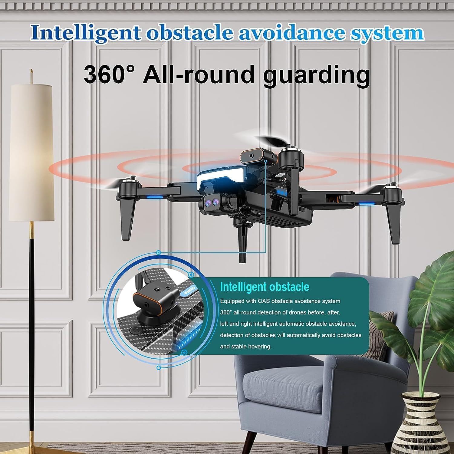 Drone motor sin escobillas con cámara ajustable 1080P HD