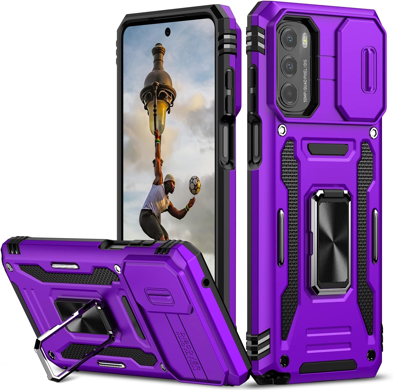 Nvollnoe Funda para Moto G Stylus 5G 2022 con funda deslizante para cámara de grado militar, resistente a prueba de caídas, duradera, resistente,