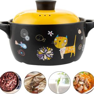 Olla de cerámica de arcilla para cocinar utensilios de cocina, estufa de cocina, patrón de dibujos animados, olla caliente de arcilla, olla de sopa, Olla de cerámica de arcilla para cocinar utensilios de cocina, estufa de cocina, patrón de dibujos animados, olla caliente de arcilla, olla de sopa,