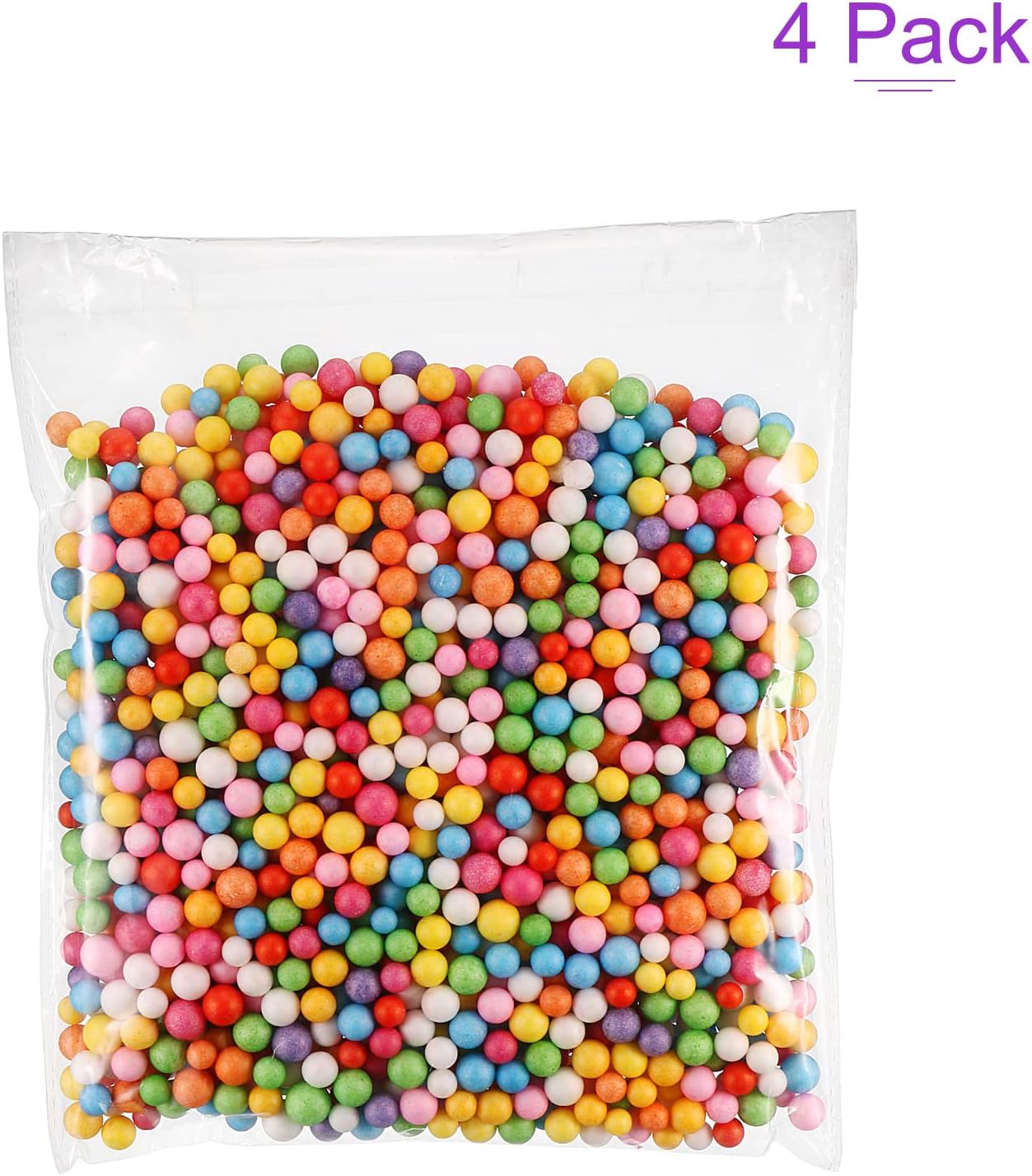 DMiotech Paquete de 4 bolas de espuma de 0.3 pulgadas, bolas redondas de espuma de poliestireno, colores mixtos para manualidades, arte, decoración