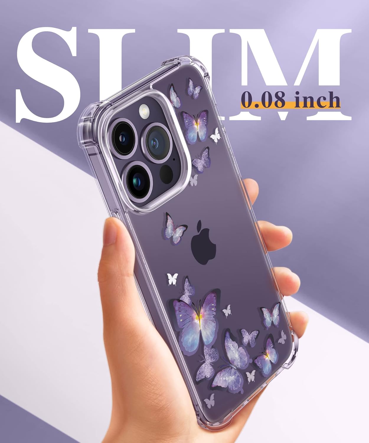 GVIEWIN Funda para iPhone 14 Pro con protector de pantalla y protector de lente de cámara, diseño floral, delgado, a prueba de golpes, de