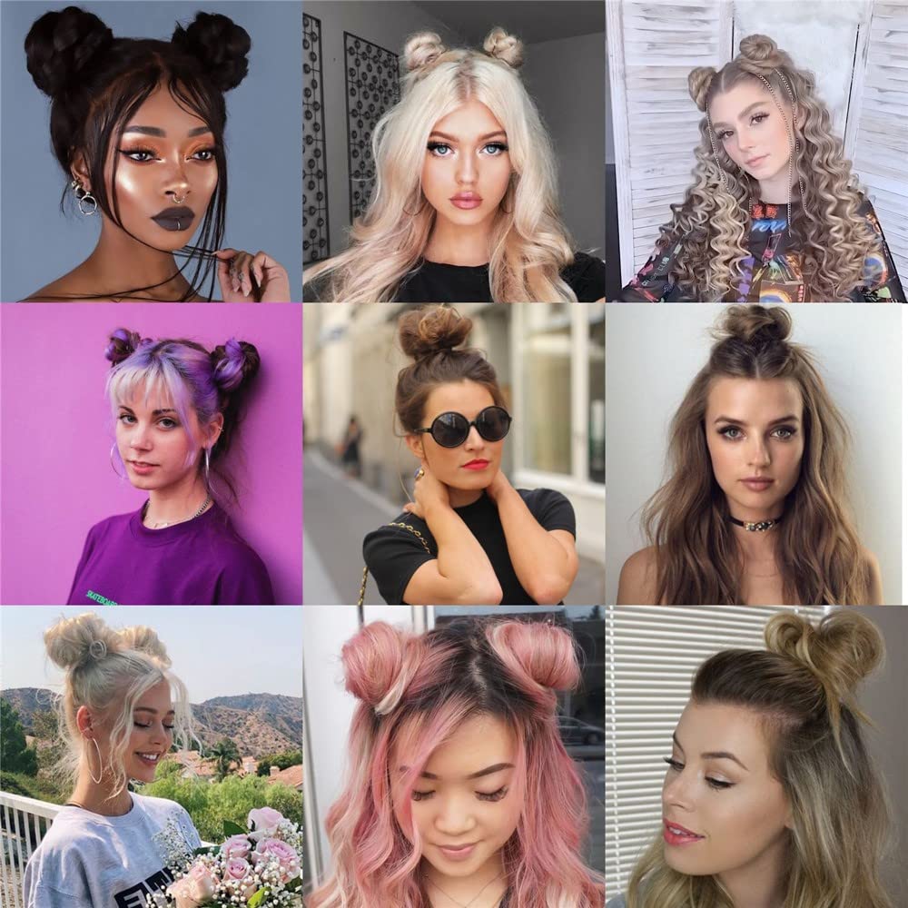 2 piezas de mini garra de pelo sintético de moño sintético desordenado en moño desordenado, extensiones de cabello para mujeres y niñas