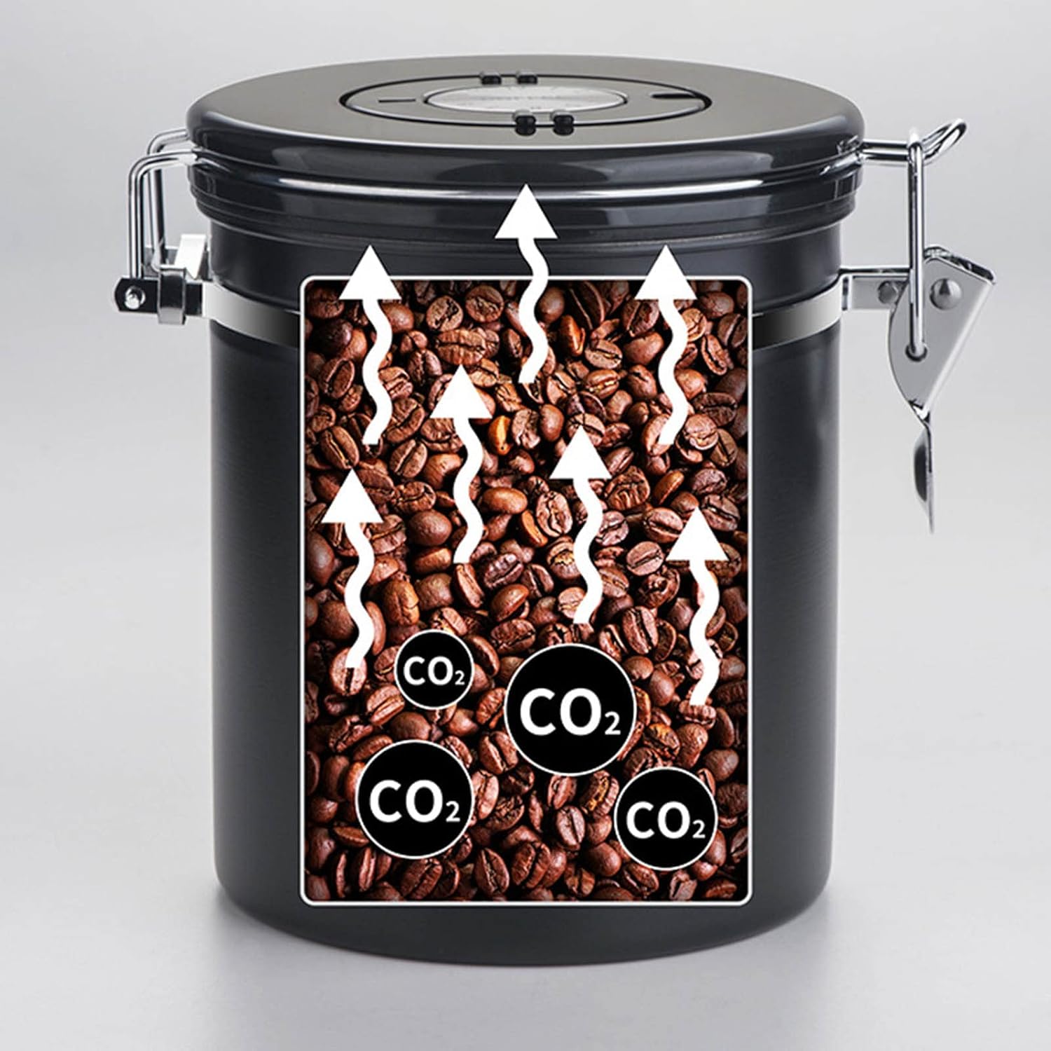 Contenedor de almacenamiento de café de gran capacidad de acero inoxidable Café en grano de café Sellado de llenado de café Contenedor de