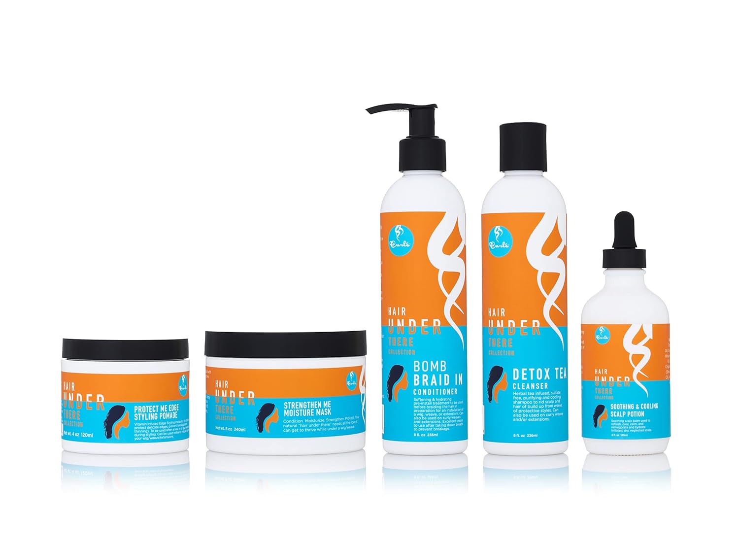 Curls Hair Under There Bomb Braid In Acondicionador – Tratamiento suavizante e hidratante preinstalado – Uso en tejidos y extensiones rizadas –