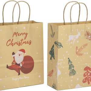 50 bolsas de papel de Navidad de 7.2 x 3.2 x 8.8 pulgadas, bolsas de regalo medianas para fiestas, bolsas de regalo de Navidad, bolsas de regalos de 50 bolsas de papel de Navidad de 7.2 x 3.2 x 8.8 pulgadas, bolsas de regalo medianas para fiestas, bolsas de regalo de Navidad, bolsas de regalos de
