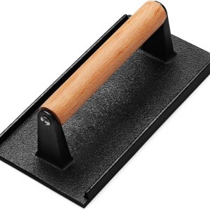 AIVIKI Prensa de hamburguesas, prensa de hamburguesas para plancha Blackstone, hierro fundido resistente, rectangular, 8.2 x 4.2 pulgadas, prensa de AIVIKI Prensa de hamburguesas, prensa de hamburguesas para plancha Blackstone, hierro fundido resistente, rectangular, 8.2 x 4.2 pulgadas, prensa de