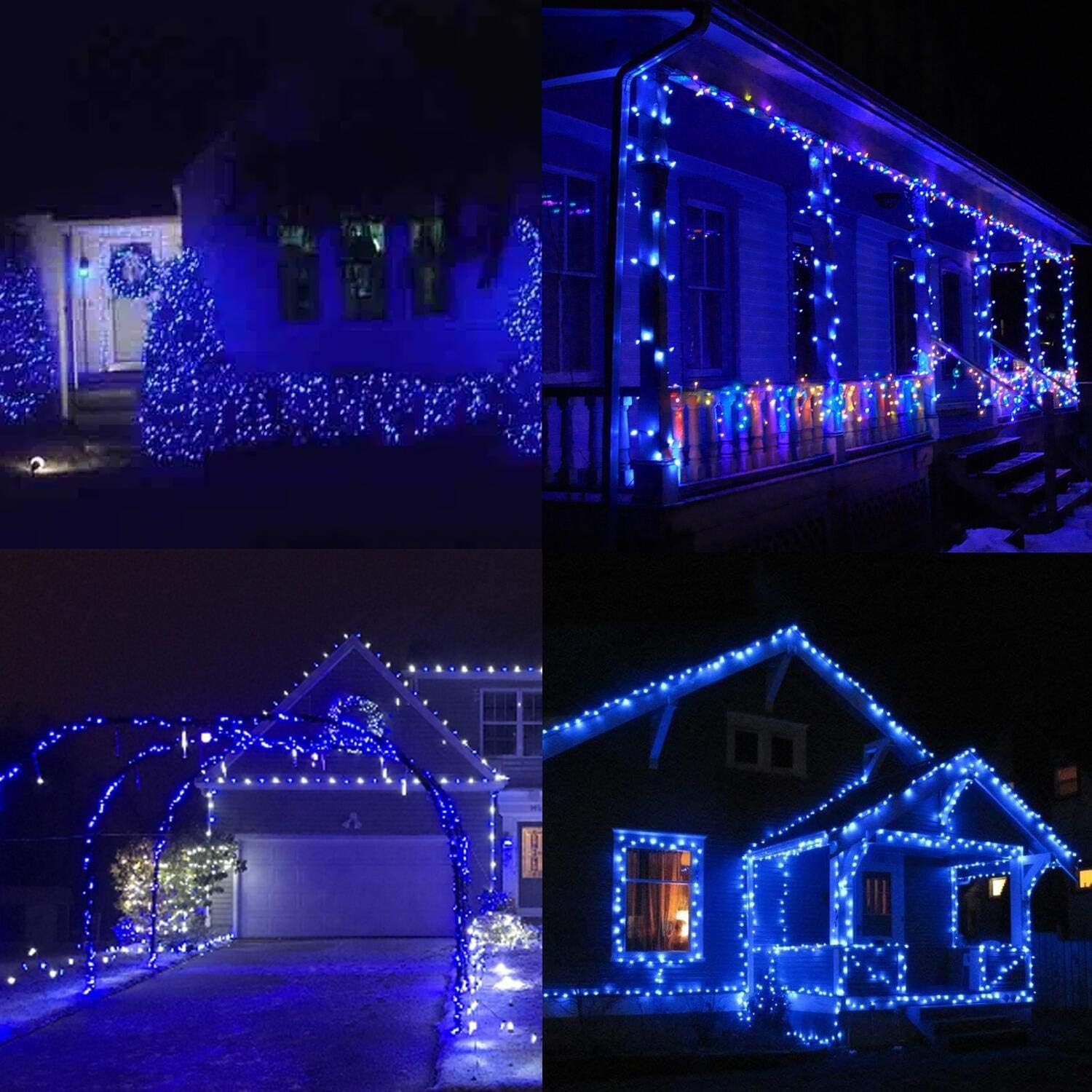 Guirnalda de 300 luces LED para exteriores e interiores, luces navideñas superbrillantes extralargas de 98.5 pies con 8 modos de iluminación, serie