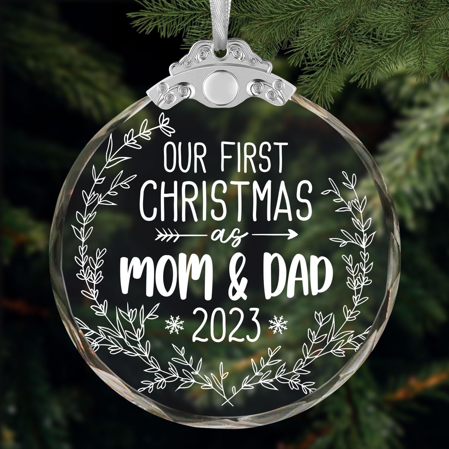 Adornos de Navidad familiares  Adorno de primera Navidad como mamá y papá  Regalos para mamá y papá por primera vez 2023  Adorno de primera Navidad