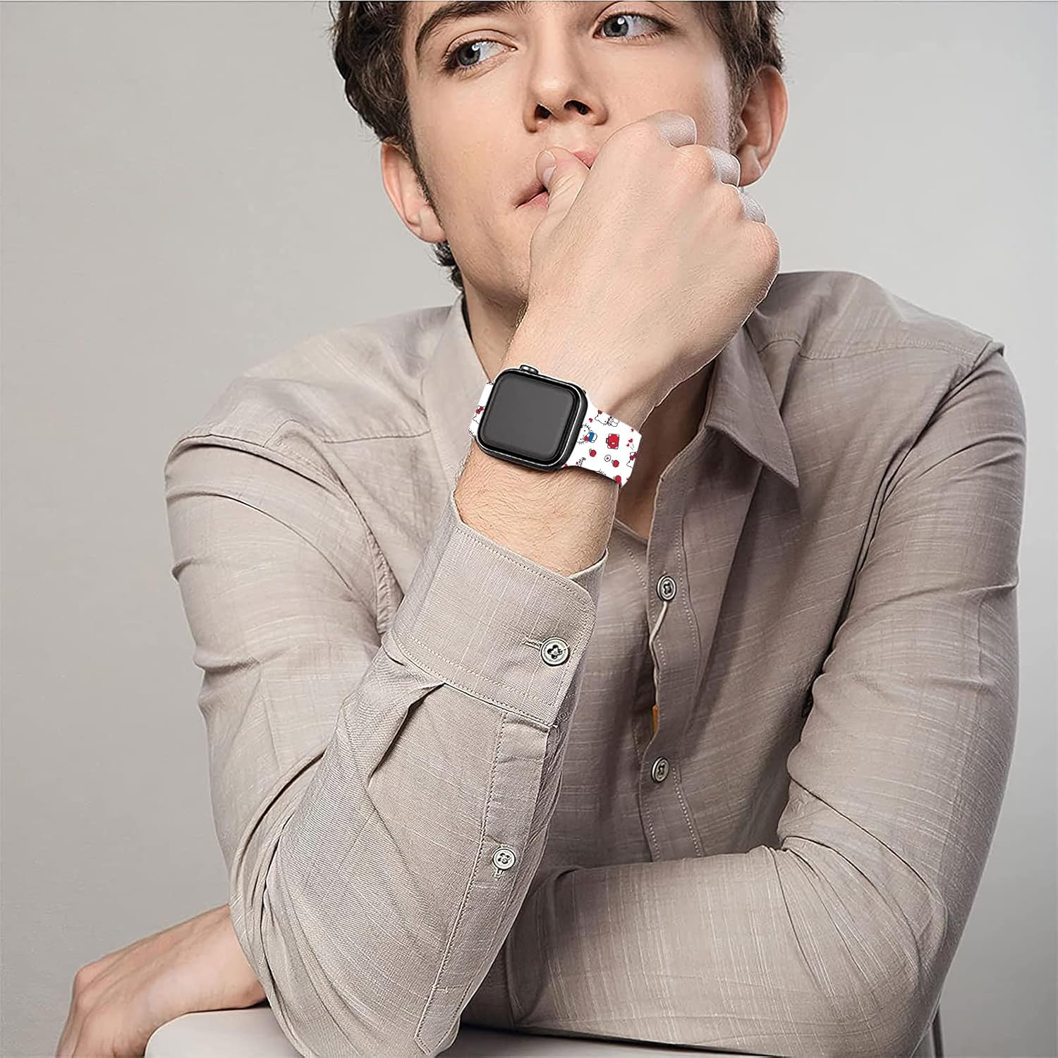 Bonita correa compatible con Apple Watch Band de 1.496 in, 1.575 in, 1.614 in, 1.654 in, 1.732 in, 1.772 in, 1.772 in, correas deportivas ajustables