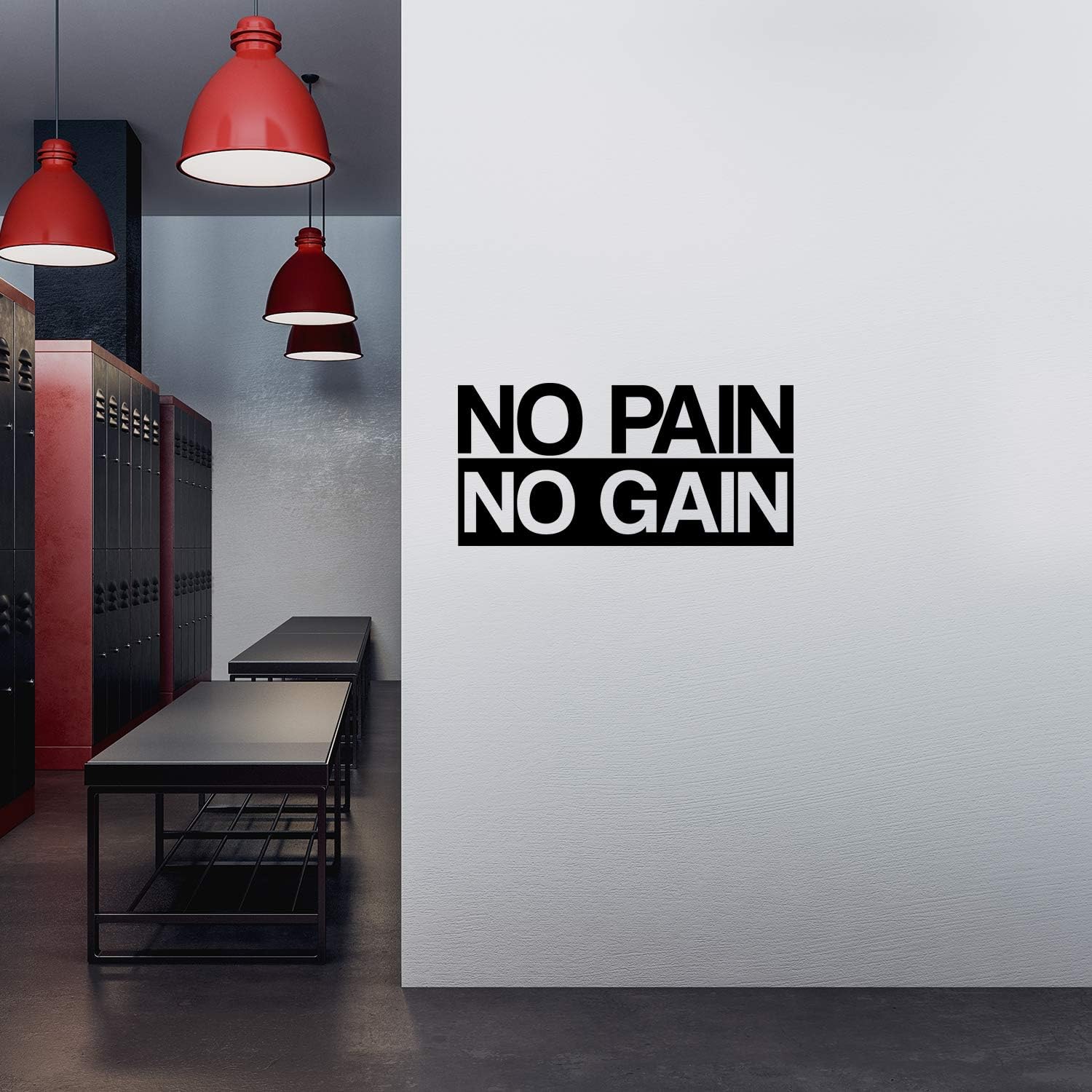 My Vinyl Story  No Pain No Gain  Calcomanía de pared grande motivacional grande para gimnasio en casa, entrenamiento, motivacional, decoración de
