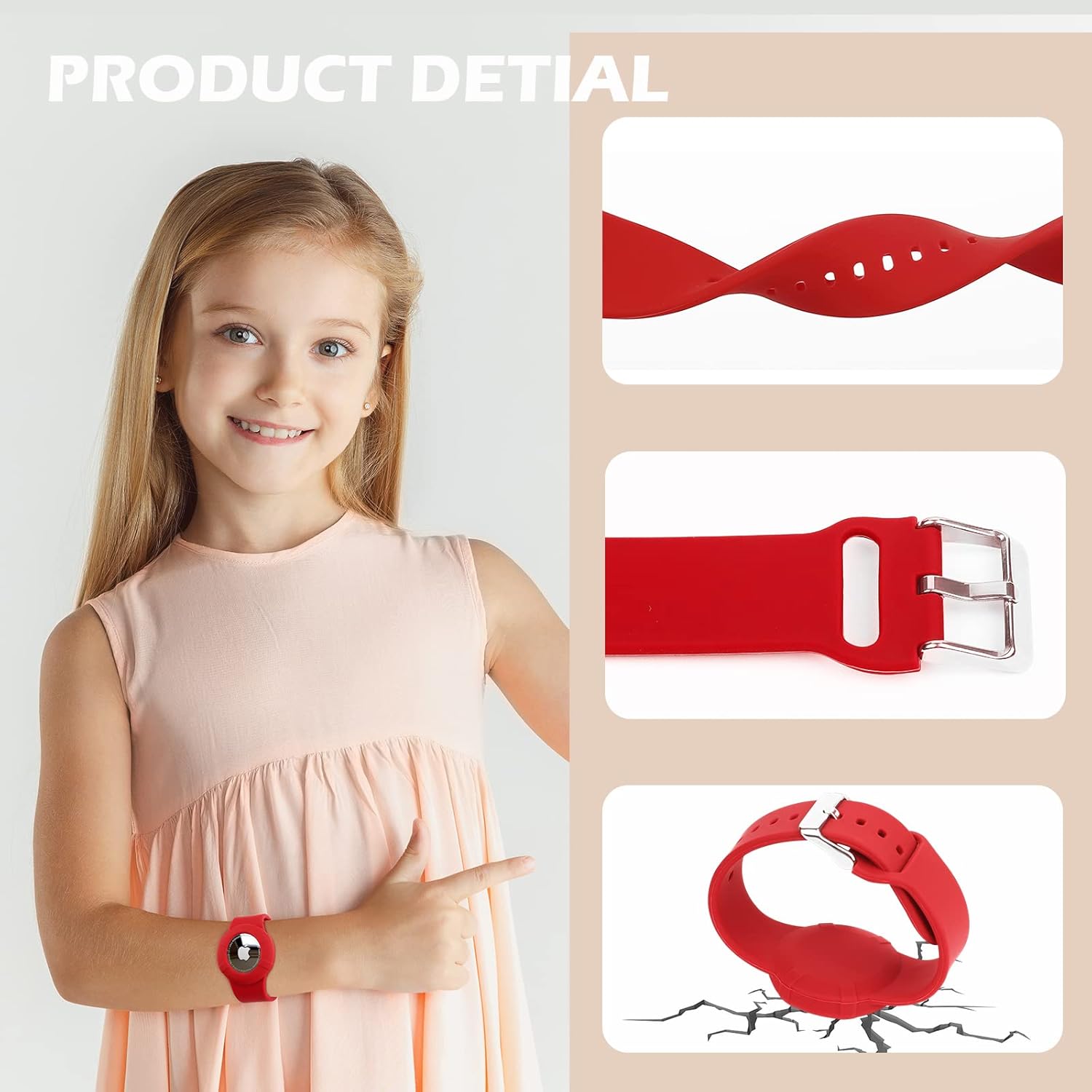 Paquete de 2 pulseras Airtag compatibles con Apple AirTag, pulsera suave y ajustable para Airtag, correa de reloj Airtag para niños pequeños, bebés