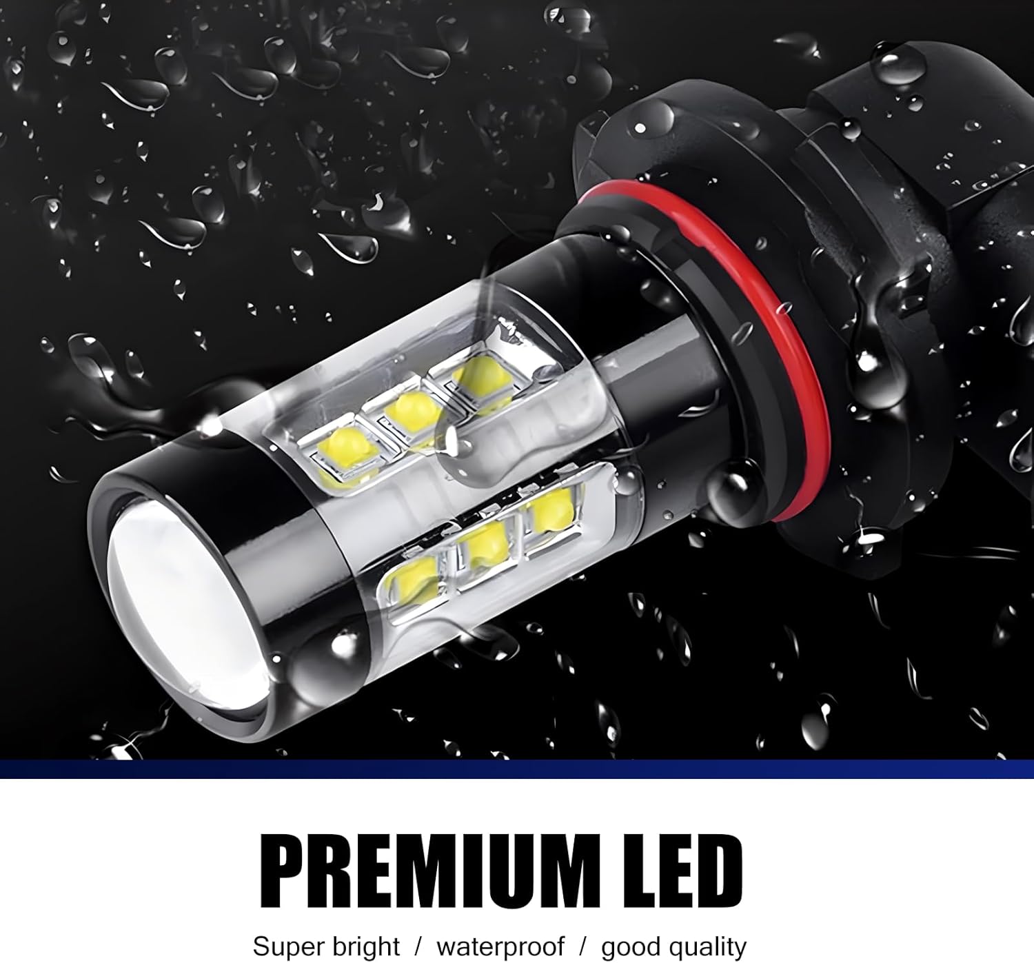 Pack-2 – Luz antiniebla LED H16 de 80 W, bombilla de arranque instantáneo impermeable antivaho de alta potencia, 60,000 horas de repuesto de