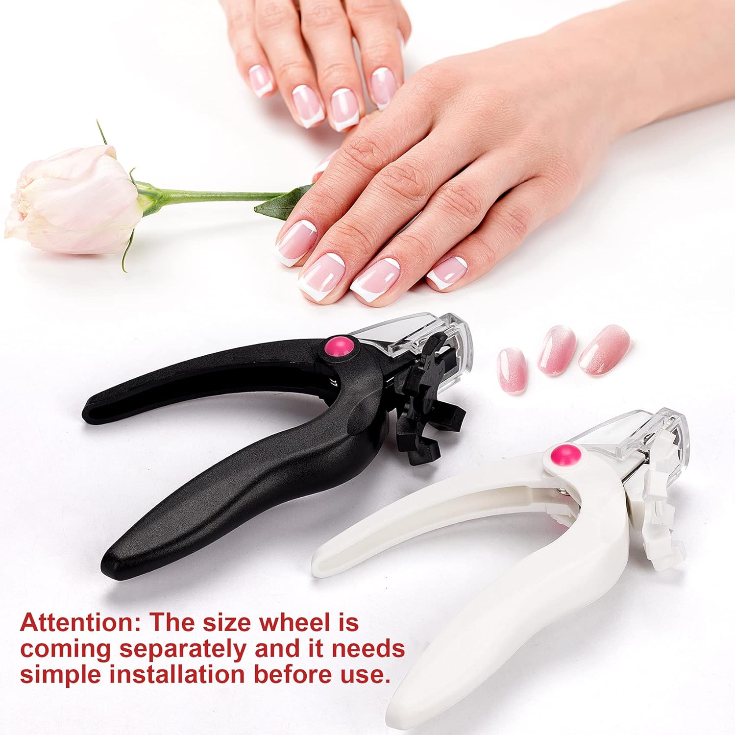 ANCIRS – Juego de 3 cortadoras de uñas acrílicas, cortaúñas ajustable de acero inoxidable, cortadora de puntas para proyectos de manicura de uñas