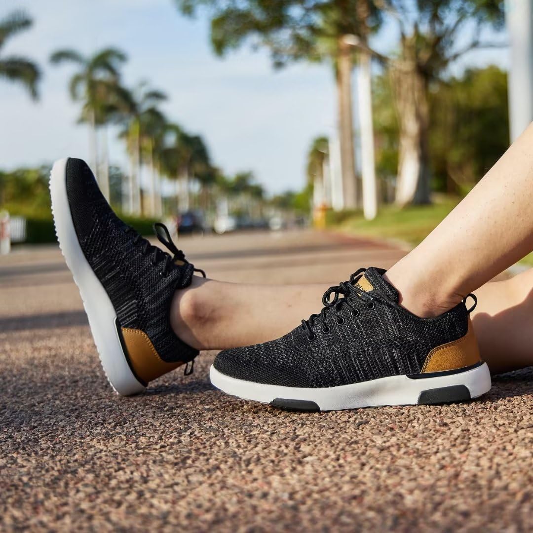 OrthoComfoot Zapatos deportivos ortopédicos ultraligeros para mujer, con soporte de arco con cordones para alivio de la fascitis plantar, tenis