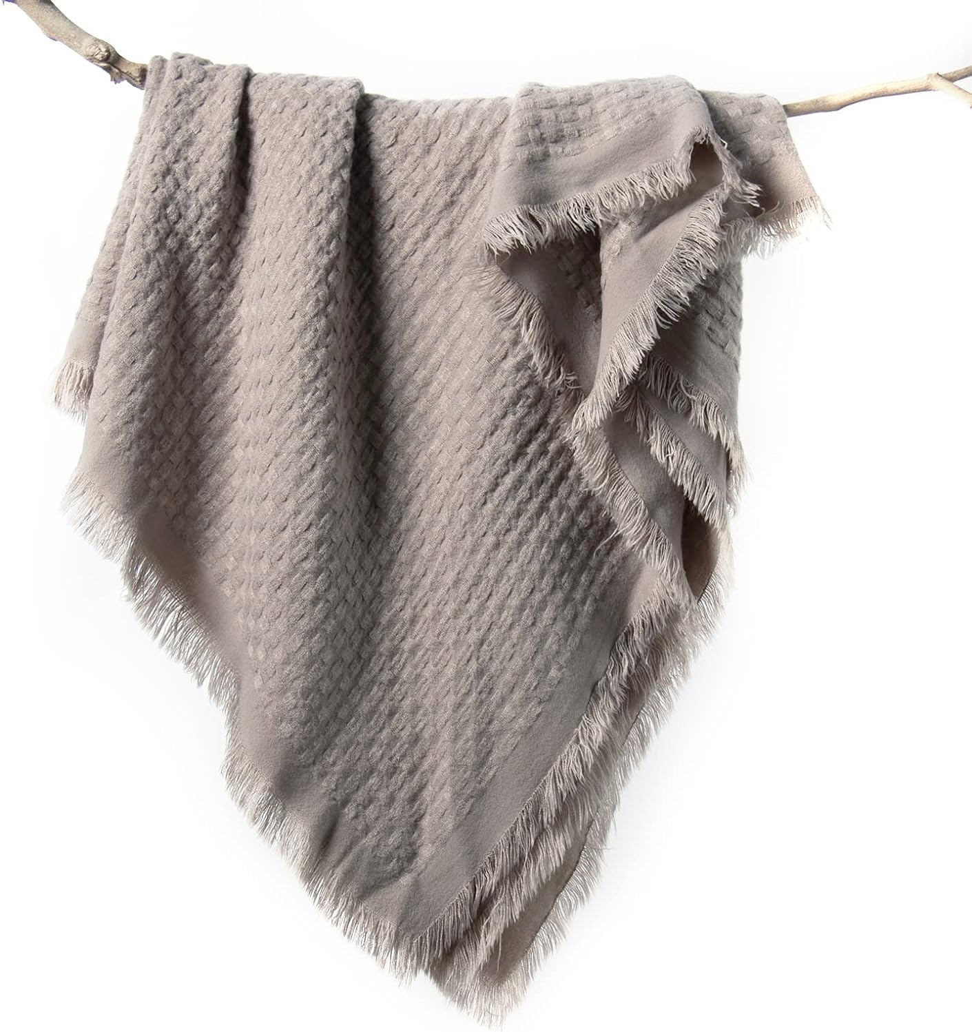 LIFEIN Manta para sofá, manta tejida de punto, 50 x 60 in, suave, acogedora y ligera, con textura decorativa de acrílico con borlas para cama, sofá,