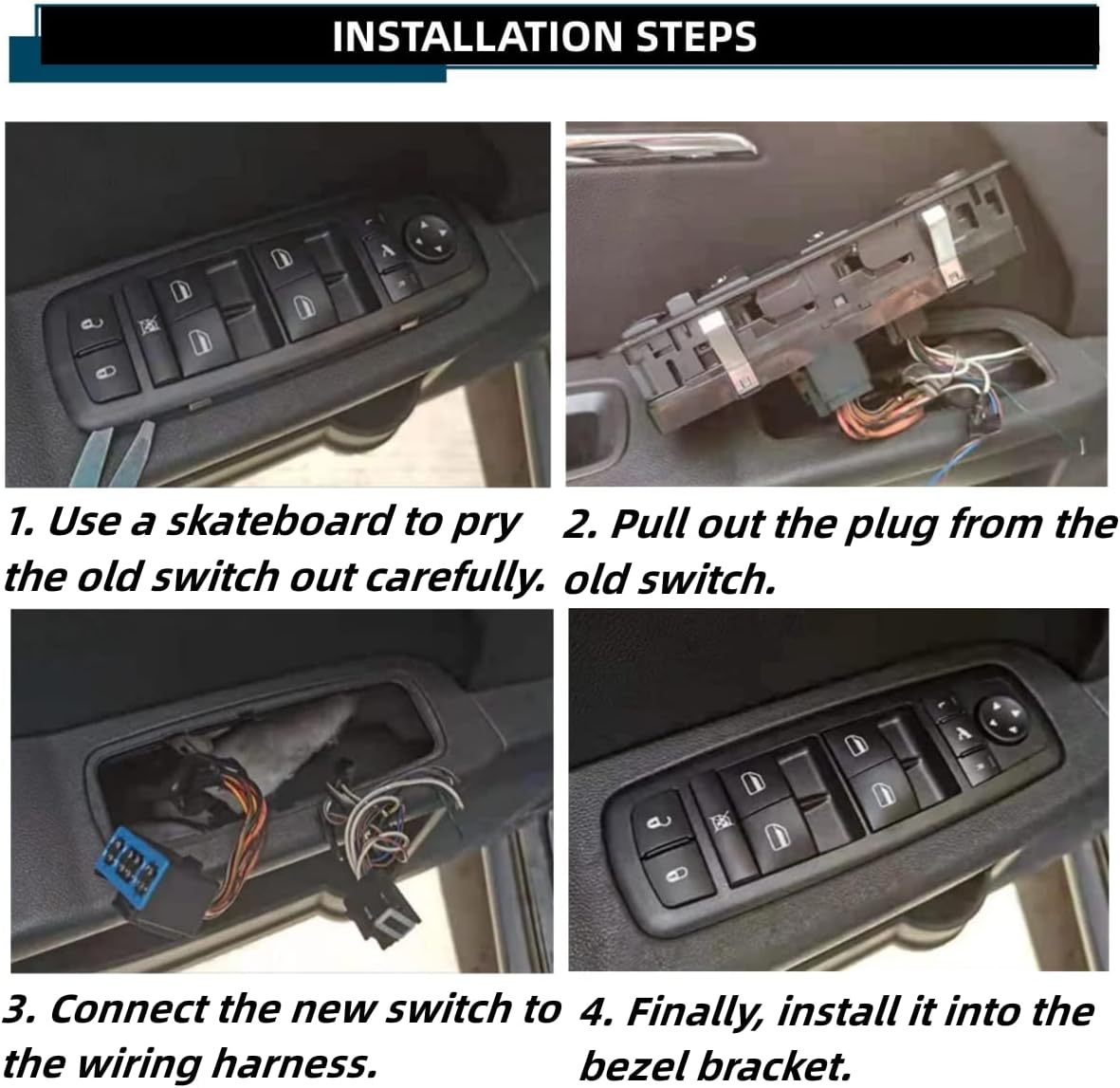 04602537AE Interruptor de ventana principal eléctrico del lado del conductor compatible con Chrysler Town & Country 2008-2009, Dodge Grand Caravan
