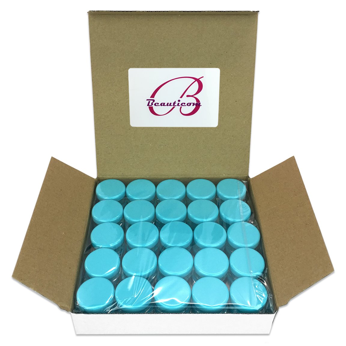 50 tarros redondos de acrílico vacíos de 5 gramos (0.17 oz)  Contenedores de plástico sin BPA para cosméticos, loción, crema, maquillaje, cuentas,