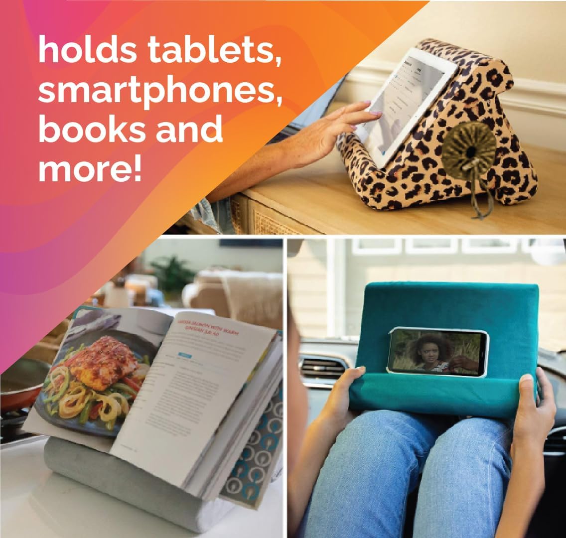 Flippy Soporte de almohada para tablet 4.0 para regazo, escritorio y cama, almacenamiento conveniente para tus artículos, asa de correa de