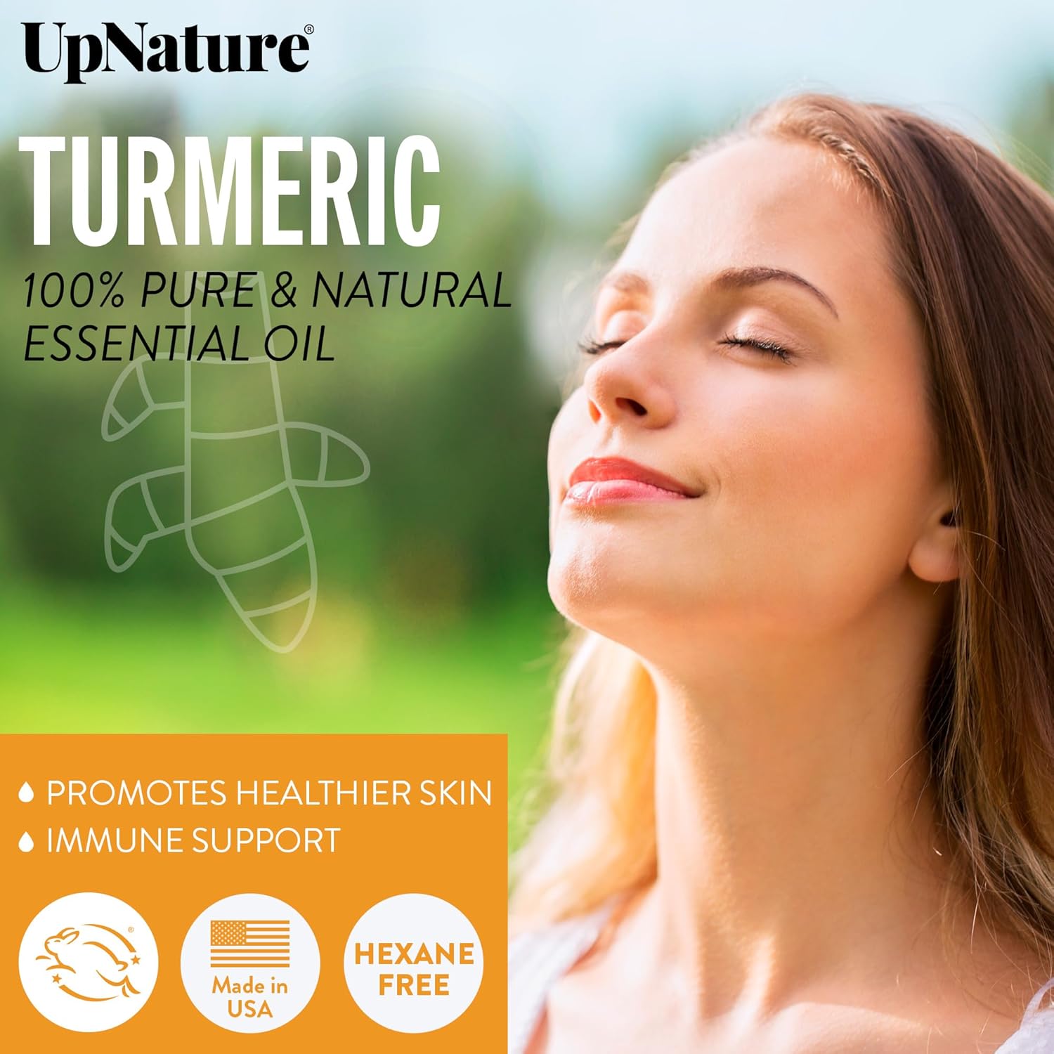 UpNature Aceite esencial de cúrcuma – 100% natural y puro, de alta calidad, para aromaterapia, sin diluir, aumenta las defensas naturales, 4 oz