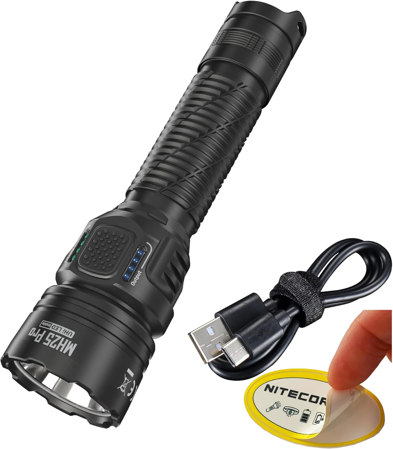 Nitecore MH25 Pro – Linterna de largo alcance, 3300 lúmenes de alto lumen de 770 yardas de largo alcance, USB-C recargable compacta luz de caza