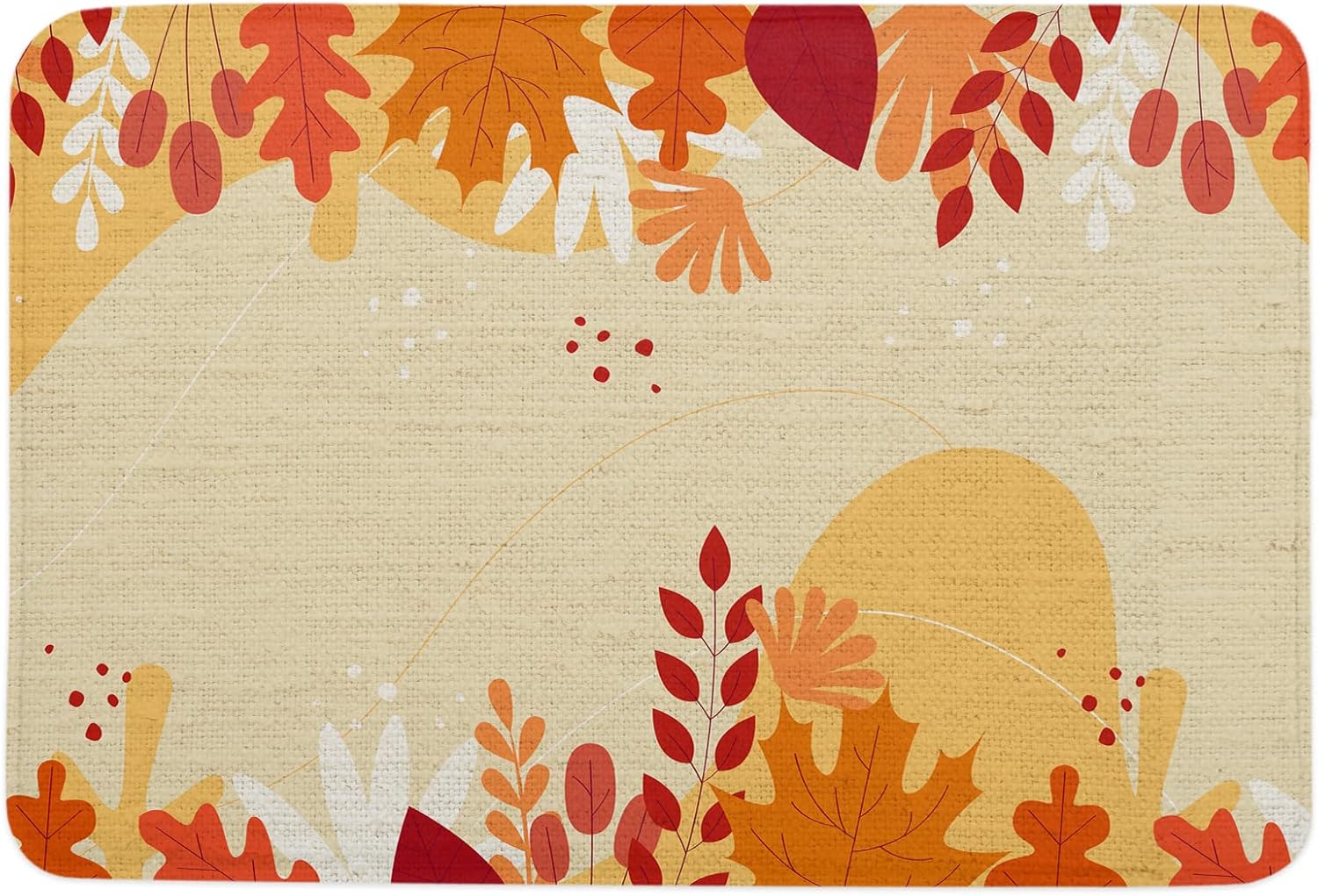 Fall Durable Bath Mat, Entrance Front Door Rug Shoes Mat Sponge Carpet, Indoor Non Slip Floor Bath Mat – Maple Leaf Red Orange Falling Leaves 16x24In