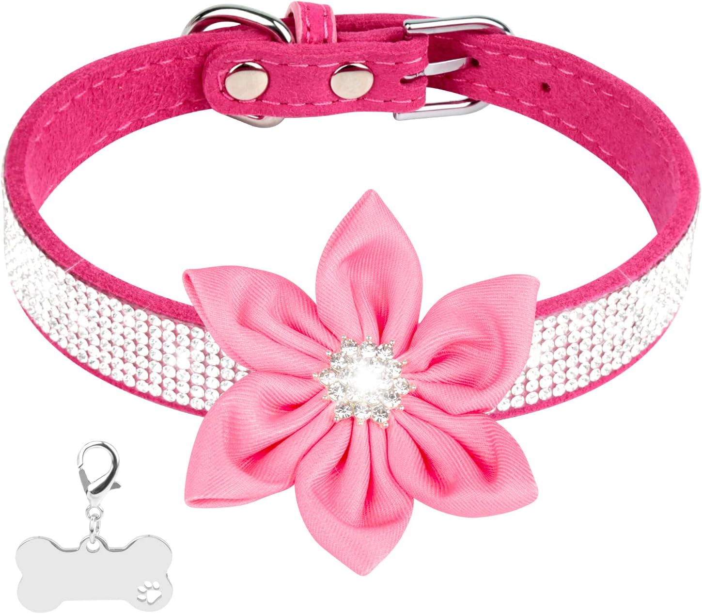 YTFU Bling – Collares de perro para perros grandes, collar de perro con diamantes de imitación para niñas, collar de perro elegante y deslumbrante