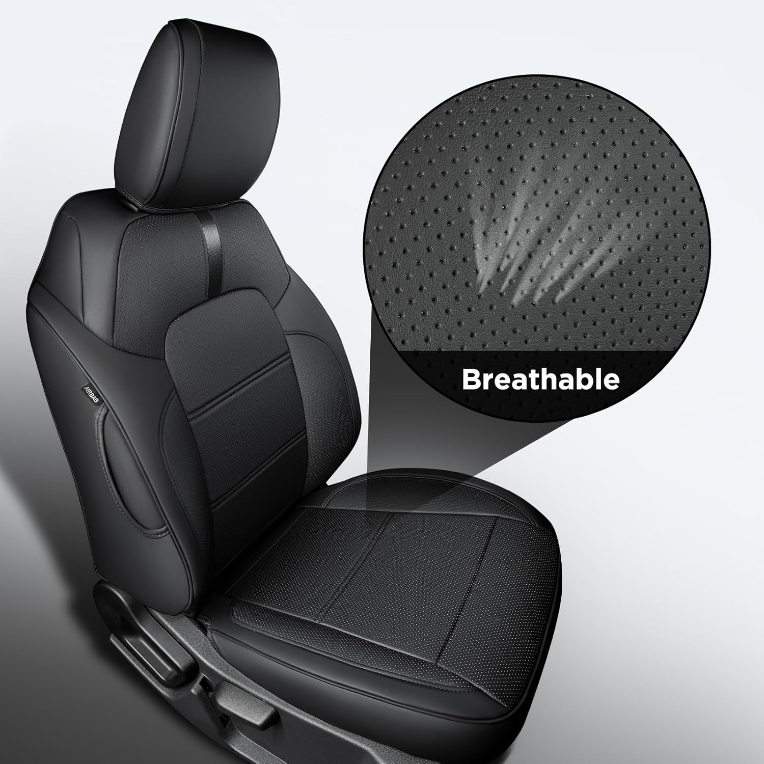 BAMACAR Fundas de asiento para Ford Bronco 2023 2022 2021 (solo 4 puertas) de cuero impermeable negro de fibra para fundas de asiento Bronco 2023