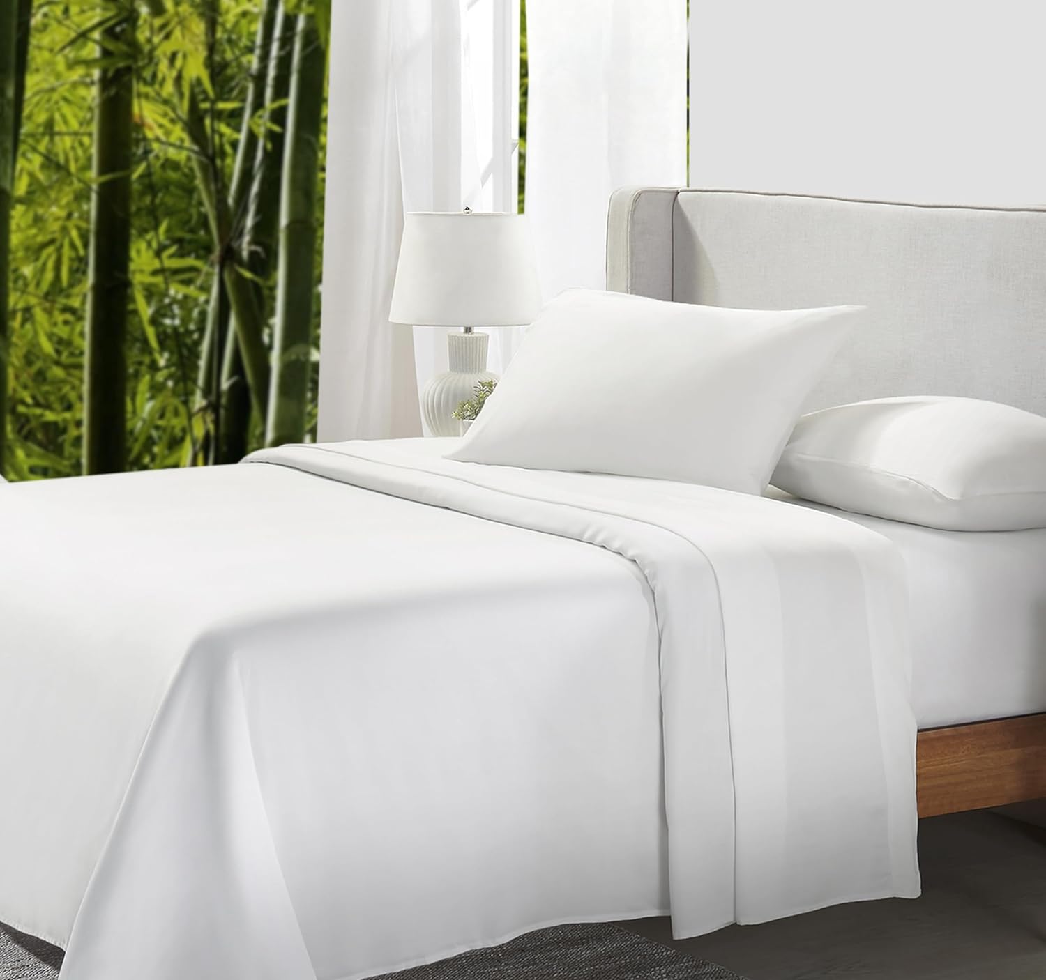 California Design Den Juego de sábanas de rayón de bambú Split King, juego de sábanas de 5 piezas para cama ajustable, incluye 2 sábanas bajeras de