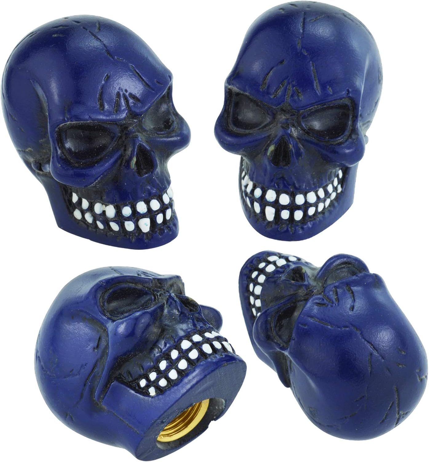 Lunsom Tapón de válvula de aire de calavera para válvulas de resina, tapas de vástago de neumático de automóvil, accesorios para la mayoría de