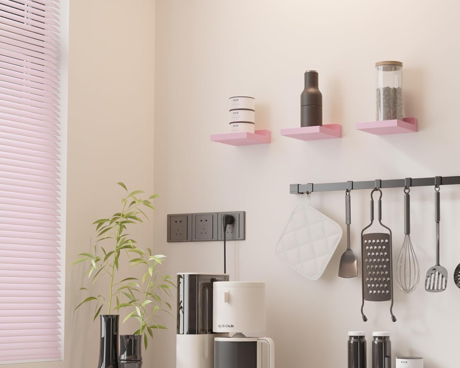 Estantes flotantes pequeños, mini estantes colgantes, estante de pared de 5 pulgadas para baño, sala de estar, dormitorio, paquete de 3, con 2 tipos
