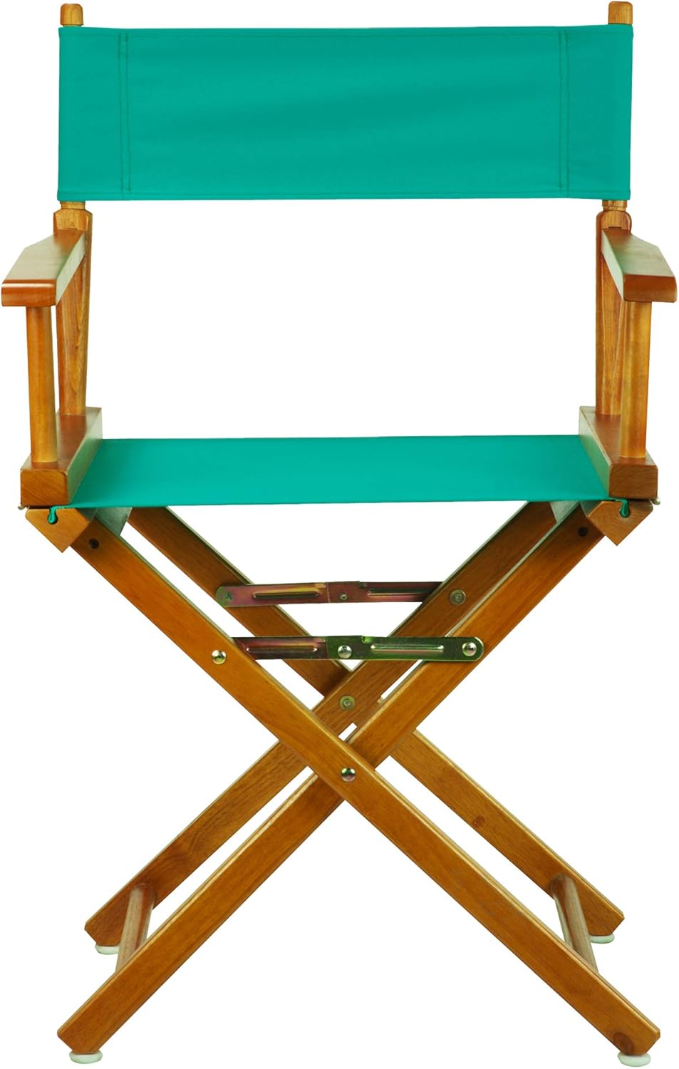 Casual Home – Silla de director de 18.0in, marco de roble miel con lona verde azulado