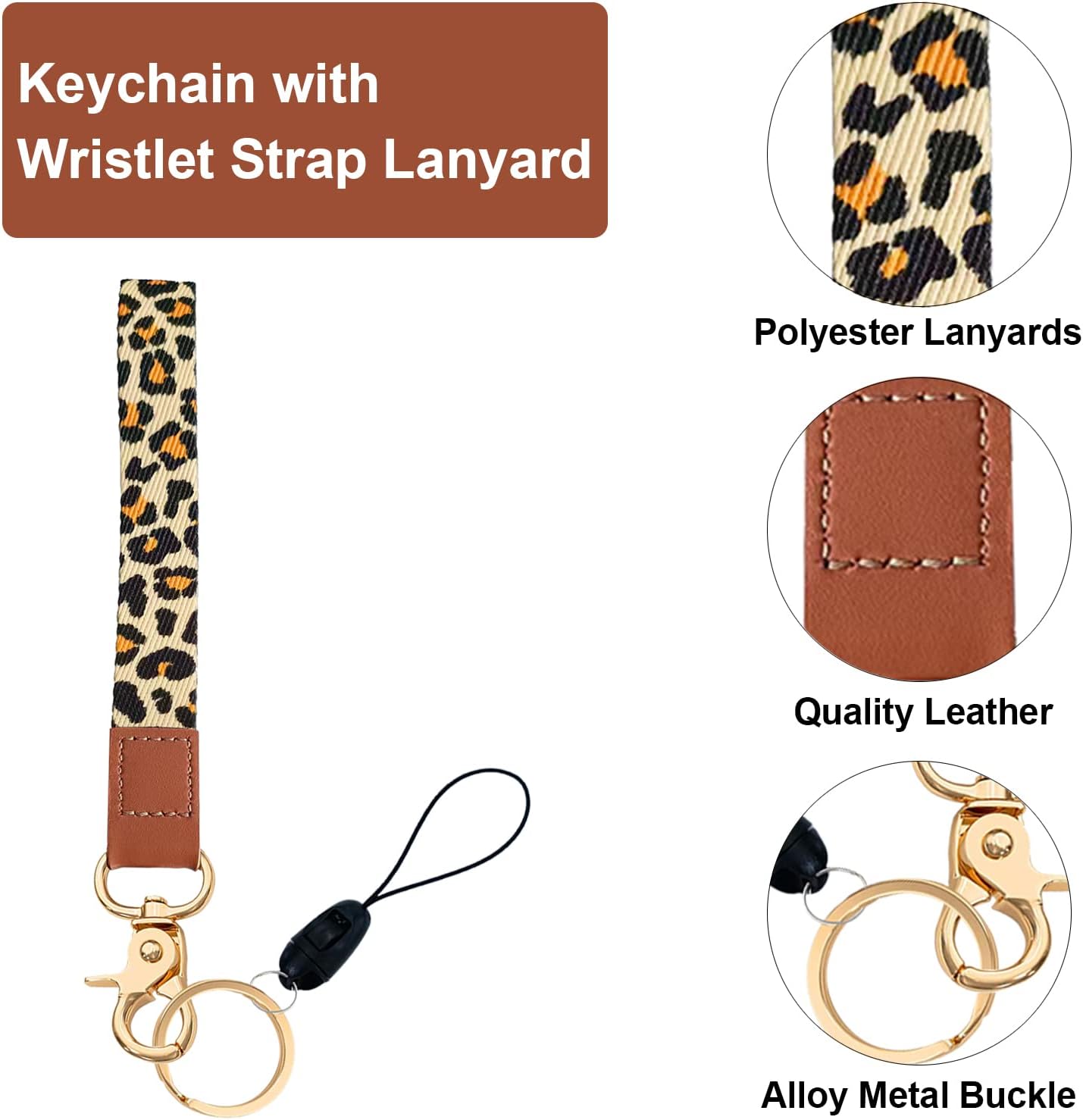 Timideer Wrist Lanyard for Keys, Wristlet Strap Keychain for Women Men Short Lanyard for Car Keys Wallet, Cell Phone, Camera