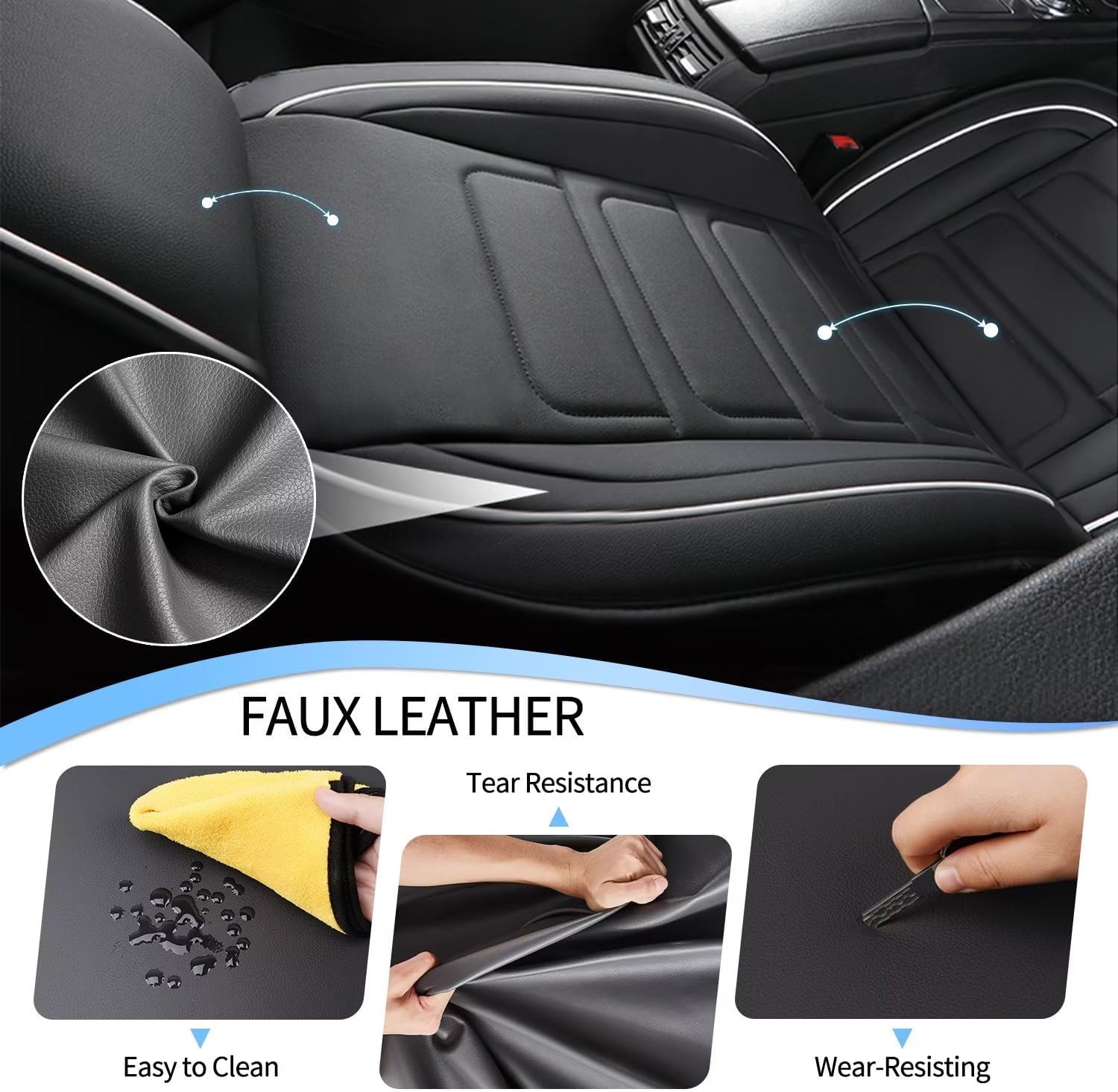 Fundas de asiento de automóvil para ChevroletChevy Trailblazer 2021-2024, fundas de asiento de cuero impermeable para asiento de automóvil,