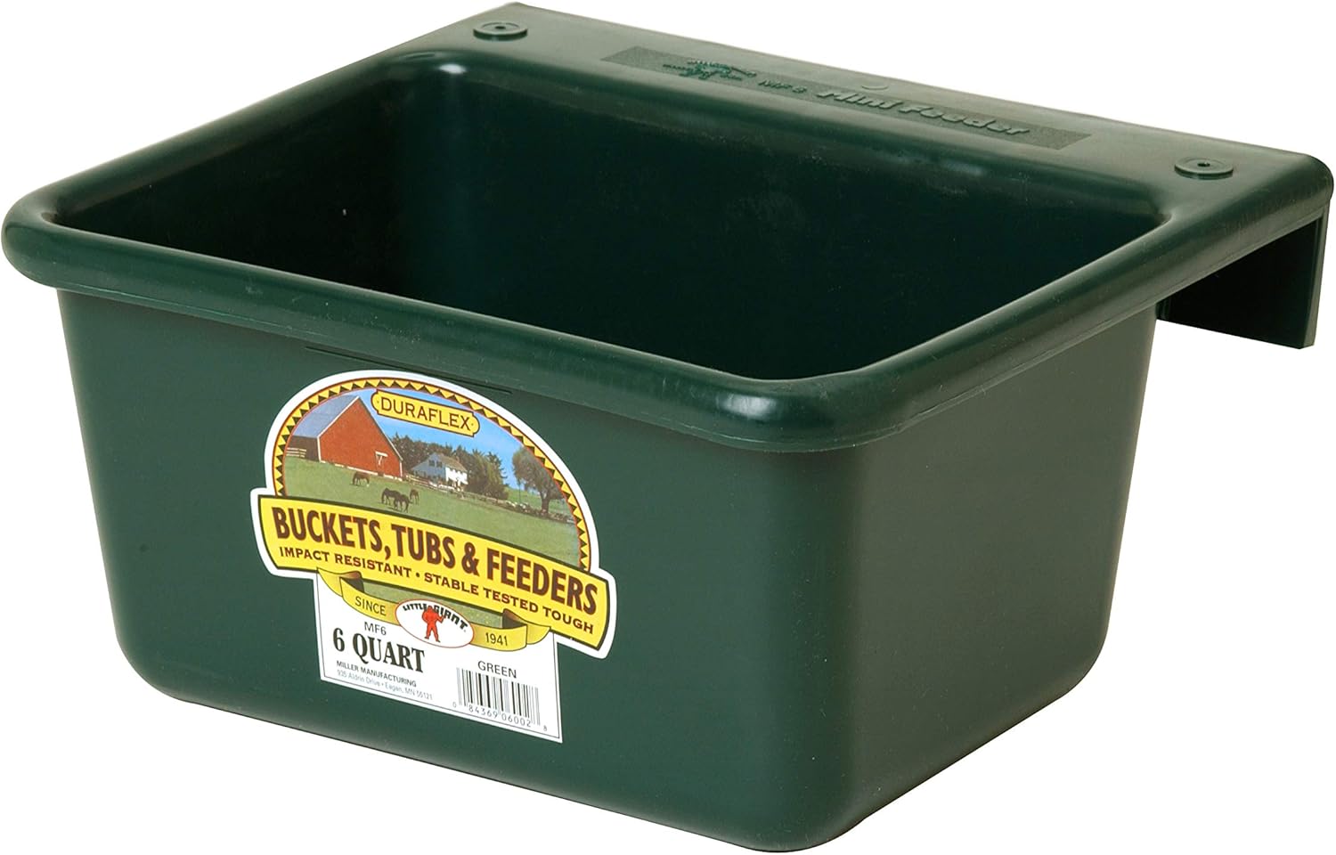 Little Giant Mini alimentador de plástico  Alimentador de valla  Alimentador de cabra  Cubo duradero y montable para ganado  Fabricado en Estados