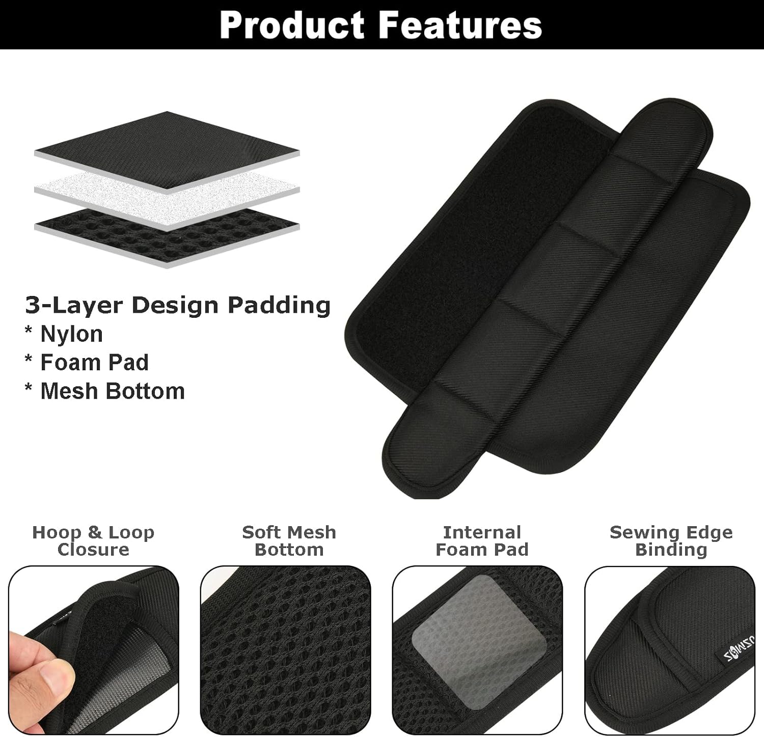 Cosmos 2 correas de hombro para mochila, almohadillas universales de repuesto para bolsa de laptop, bolsa de mensajero, bolsa de viaje, bolsa de