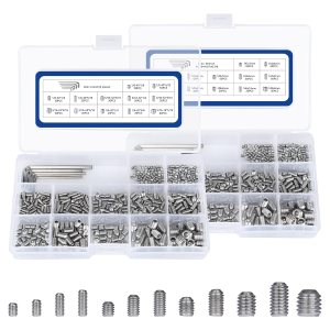 Juego de 1000 tornillos métricos + SAE, juego de tornillos Allen de punta de copa hexagonal interna, tornillos Allen de acero inoxidable 304 (M3-M8, Juego de 1000 tornillos métricos + SAE, juego de tornillos Allen de punta de copa hexagonal interna, tornillos Allen de acero inoxidable 304 (M3-M8,