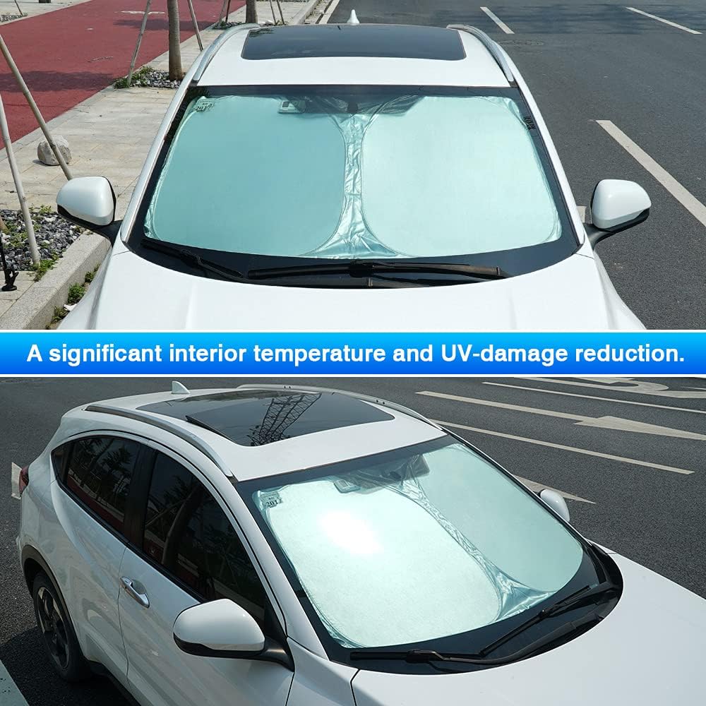 T TGBROS Ajuste personalizado para parasol de parabrisas Toyota RAV4 2019-2023 2019 – 2023, protector solar plegable, cubierta de poliéster