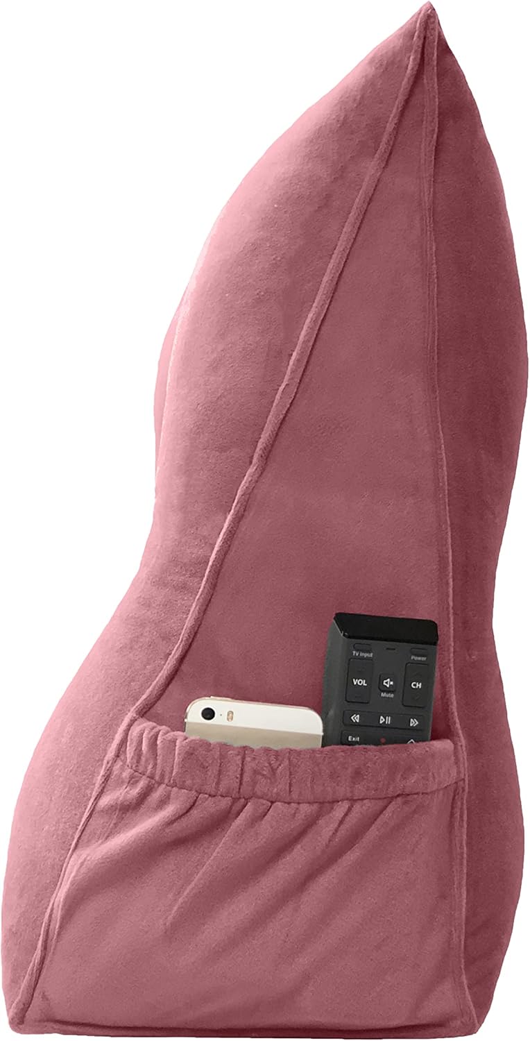 Peachwell Almohada triangular de lectura para reposo en cama, cojín grande para cabecero, respaldo, almohada de cuña con funda extraíble y dos