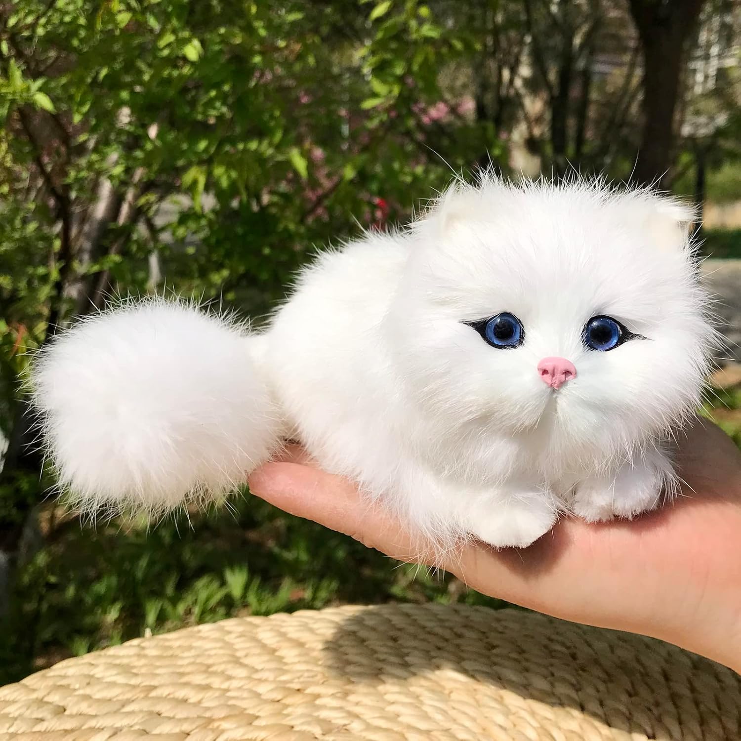 Paquete de 2 figuras realistas peludas de gatitos de imitación de gatitospiel sintética para mascotas, réplica de animales de peluche, accesorios de