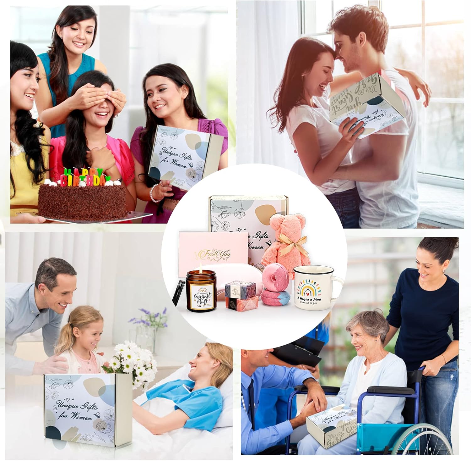 Regalos para mujeres con texto en inglés Feel Better Gifts for Women  Cesta de regalo Thinking of You para mujeres  Paquete de cuidado personal Get